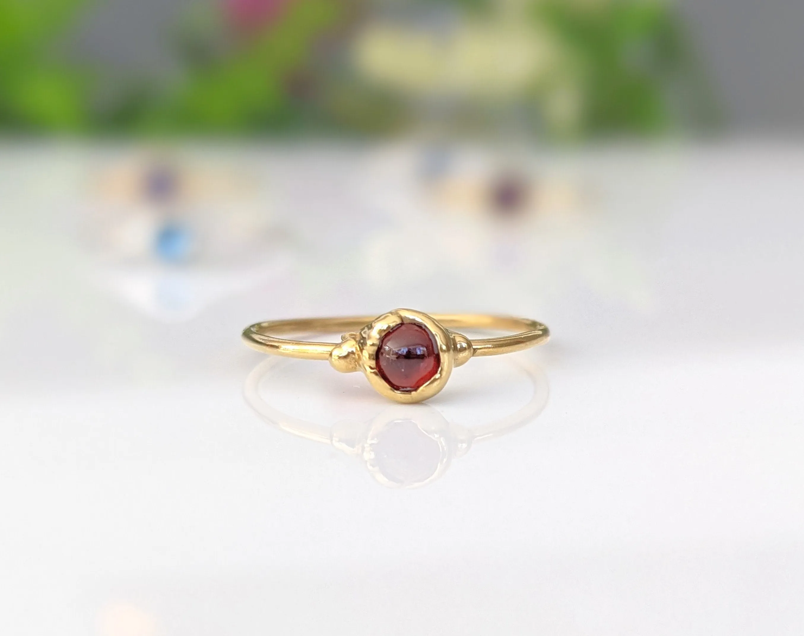 Dainty Garnet stacking ring