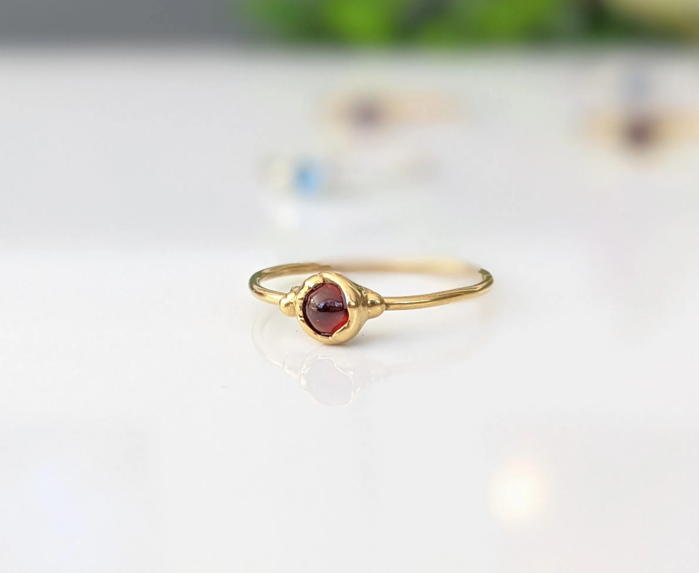 Dainty Garnet stacking ring