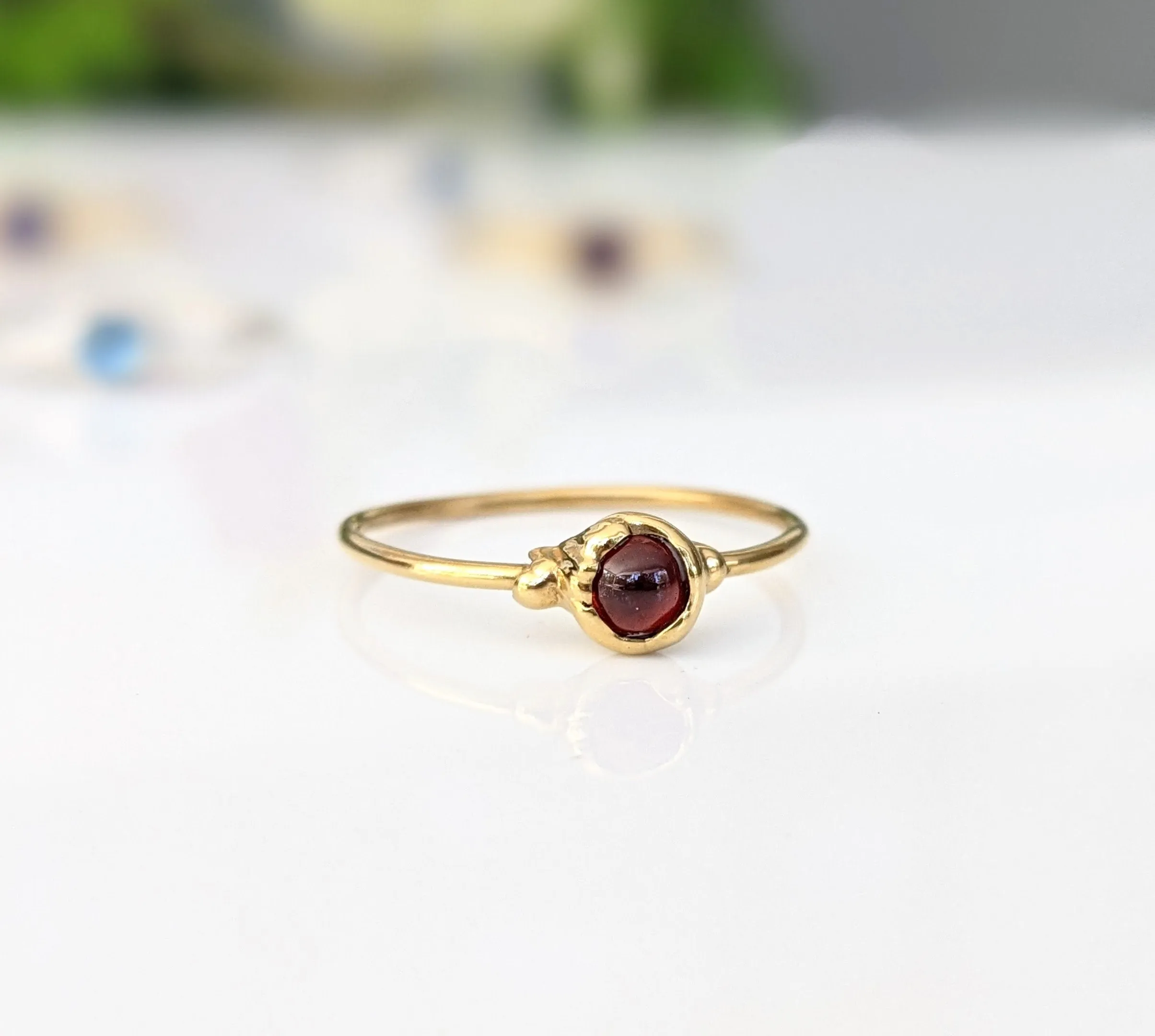 Dainty Garnet stacking ring