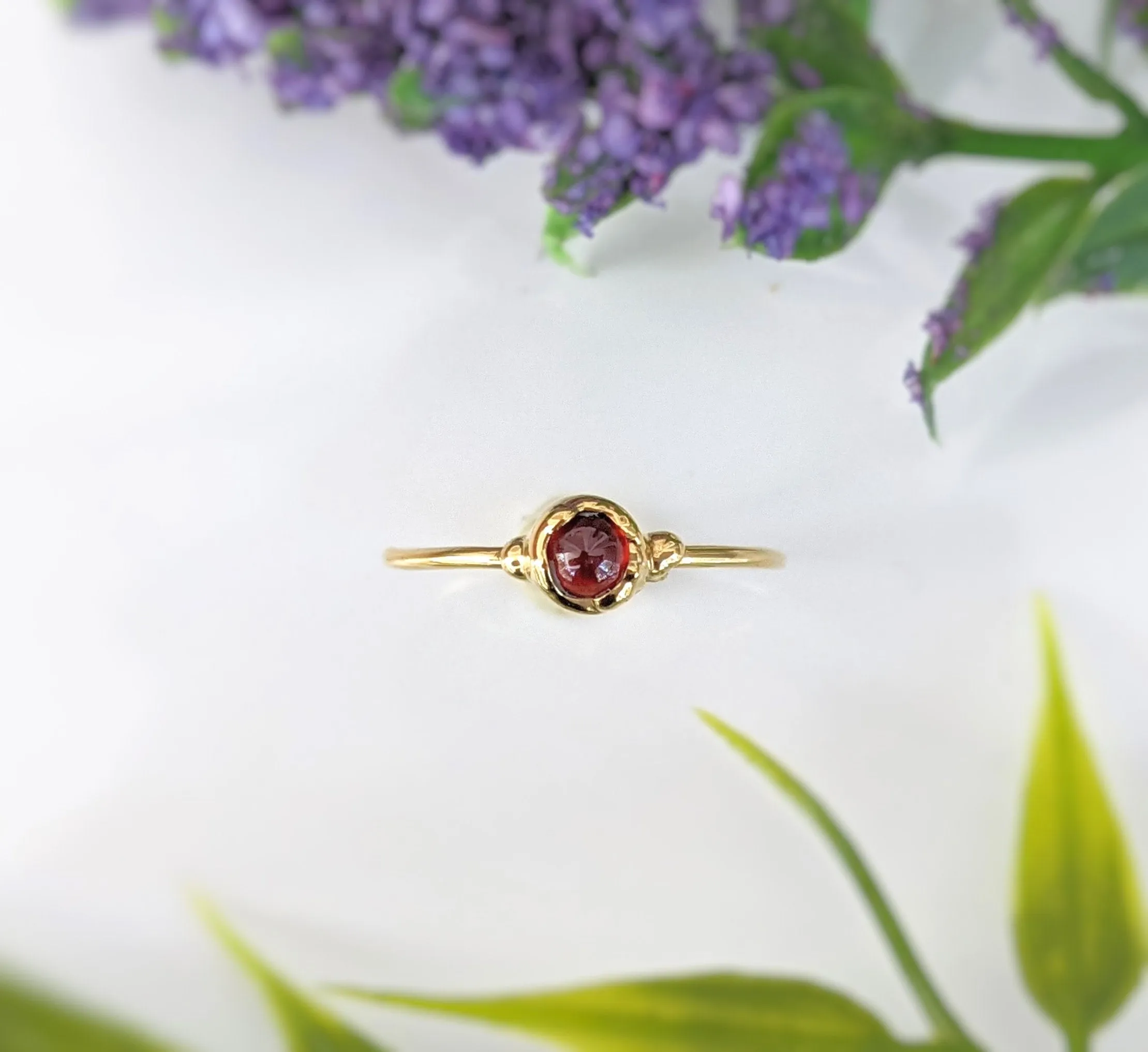 Dainty Garnet stacking ring