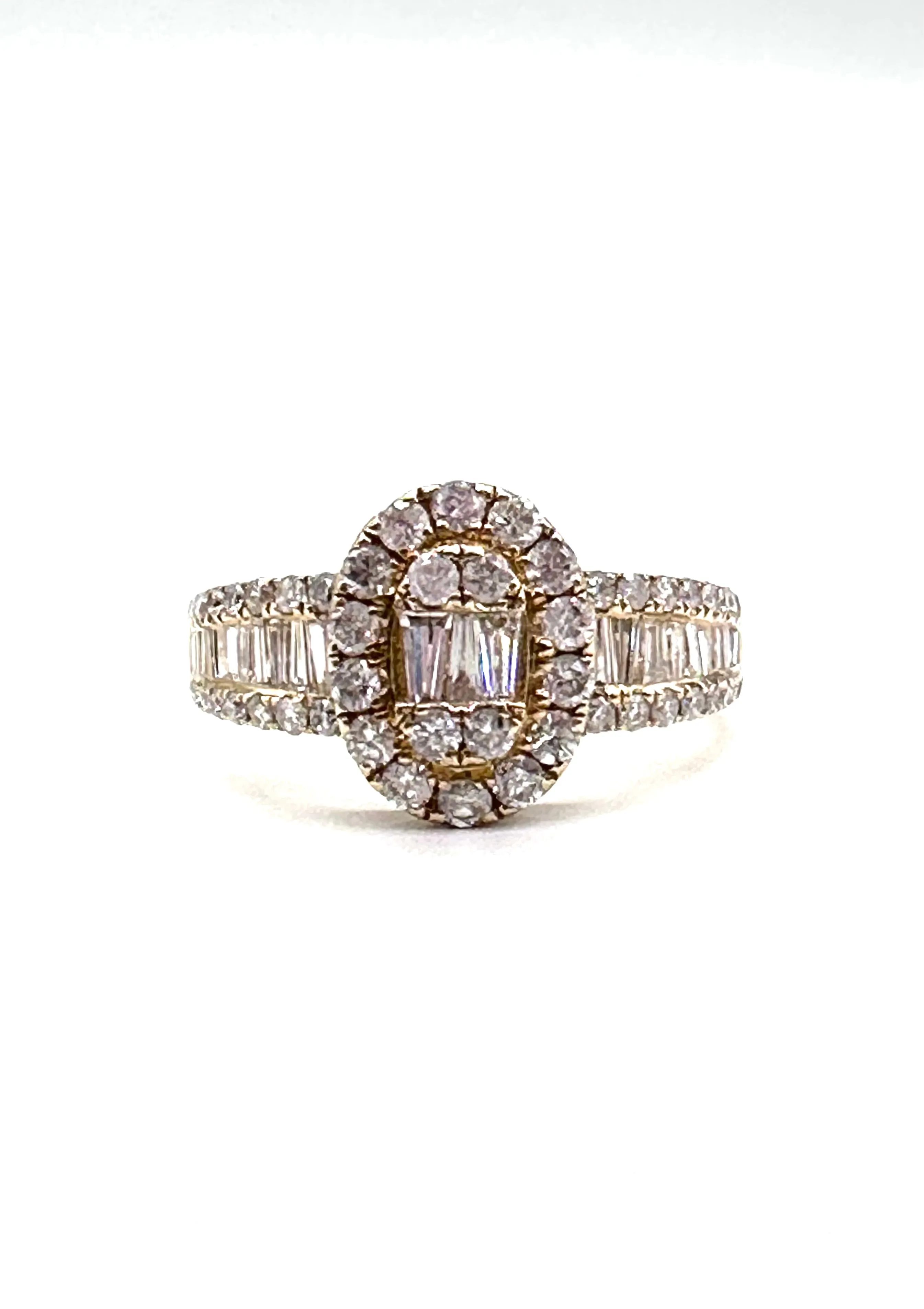 Diamond Cluster Oval Halo Ring