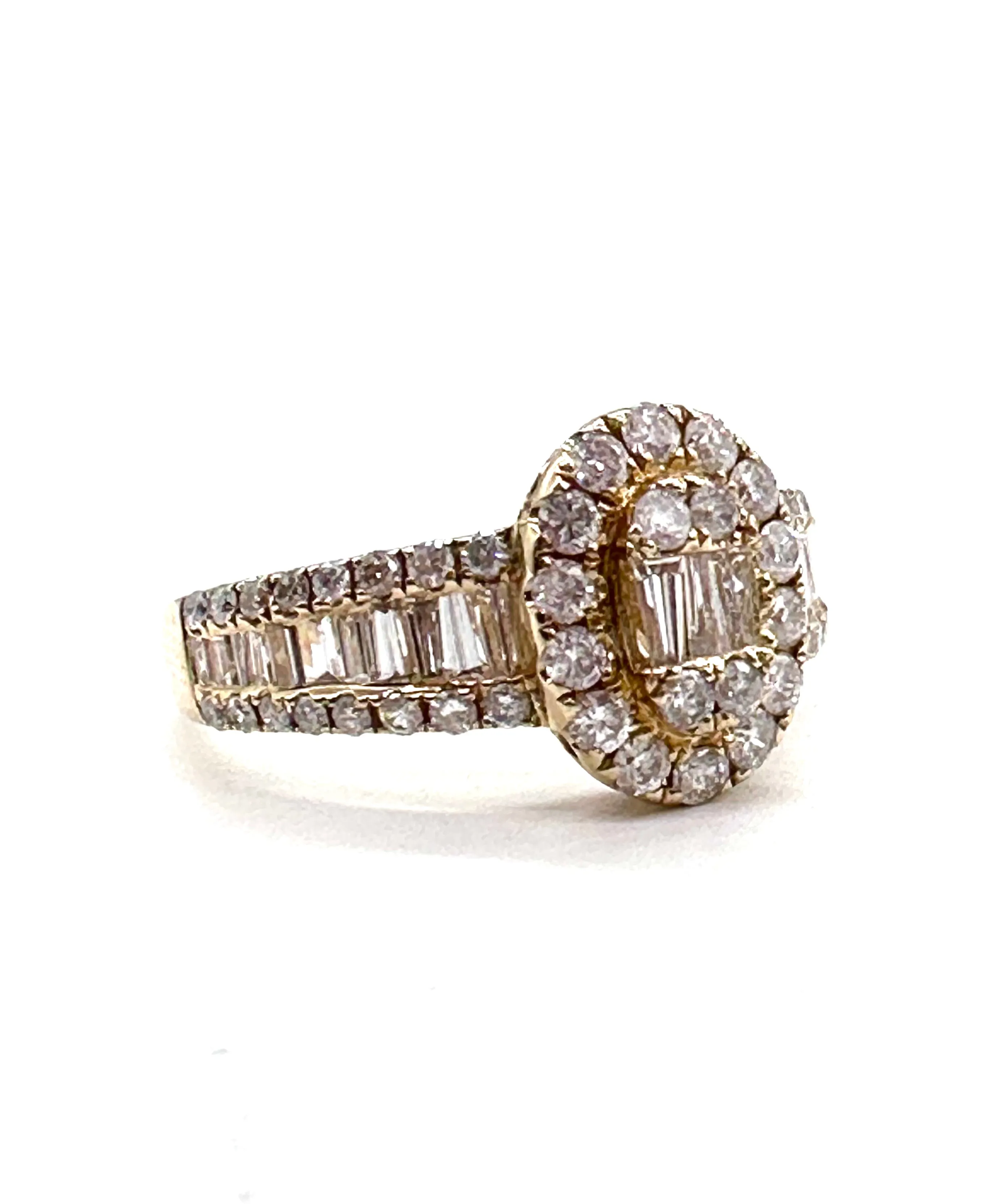 Diamond Cluster Oval Halo Ring