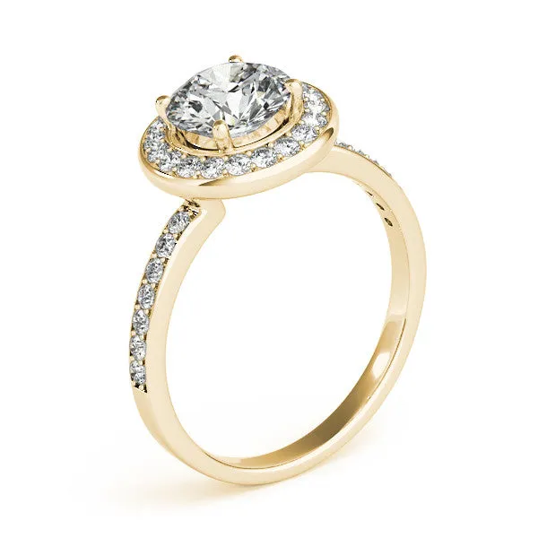 Diamond Halo Moissanite Engagement Ring - Madison