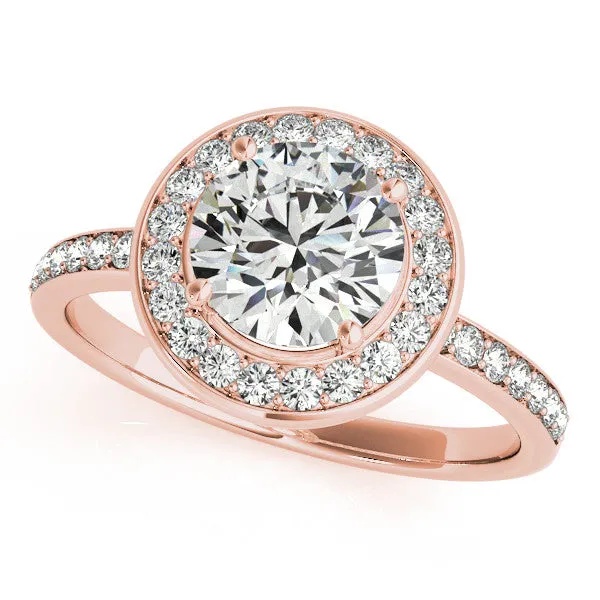 Diamond Halo Moissanite Engagement Ring - Madison