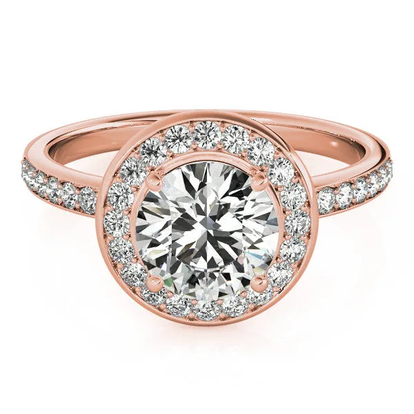 Diamond Halo Moissanite Engagement Ring - Madison