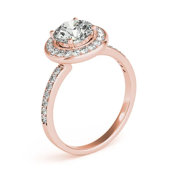 Diamond Halo Moissanite Engagement Ring - Madison