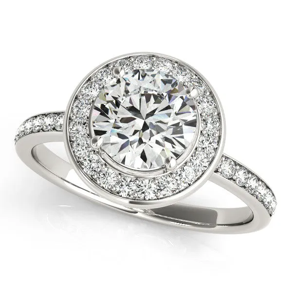 Diamond Halo Moissanite Engagement Ring - Madison