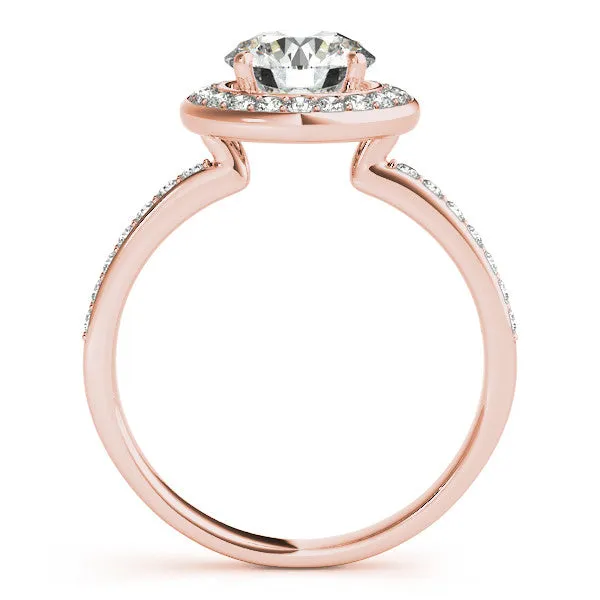 Diamond Halo Moissanite Engagement Ring - Madison