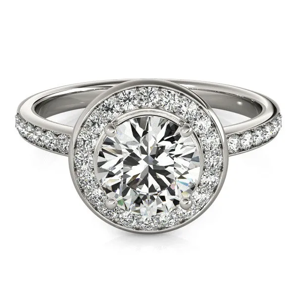 Diamond Halo Moissanite Engagement Ring - Madison