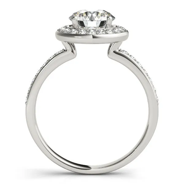 Diamond Halo Moissanite Engagement Ring - Madison