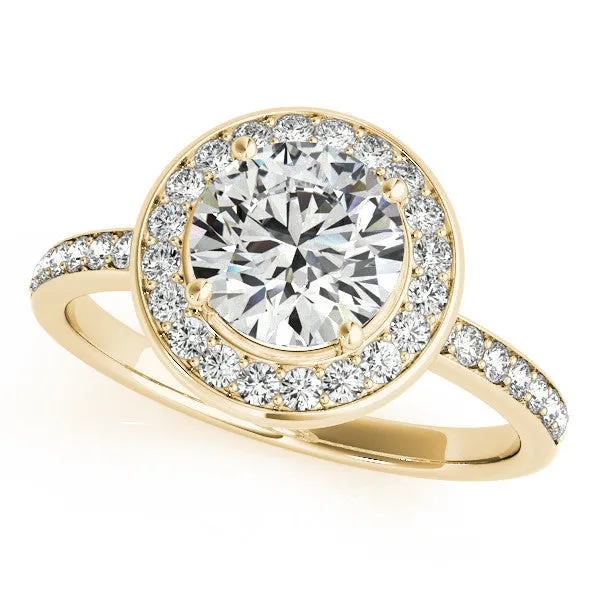 Diamond Halo Moissanite Engagement Ring - Madison