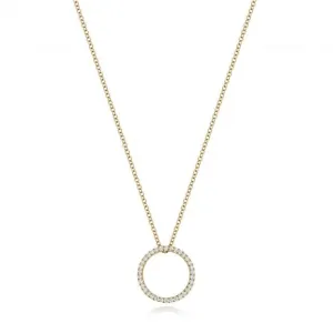 Diamond Jewellery 18ct Gold Diamond Circle Necklace NDQ120