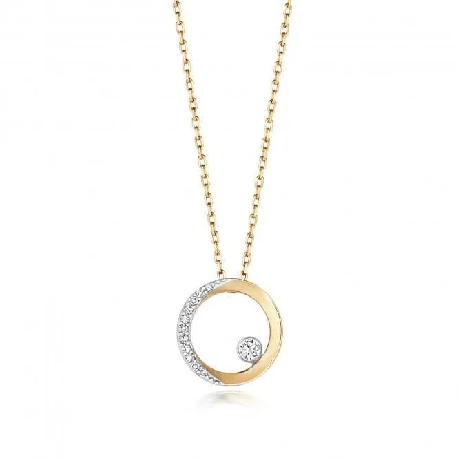 Diamond Jewellery 9ct Gold Diamond Circle Necklace ND124