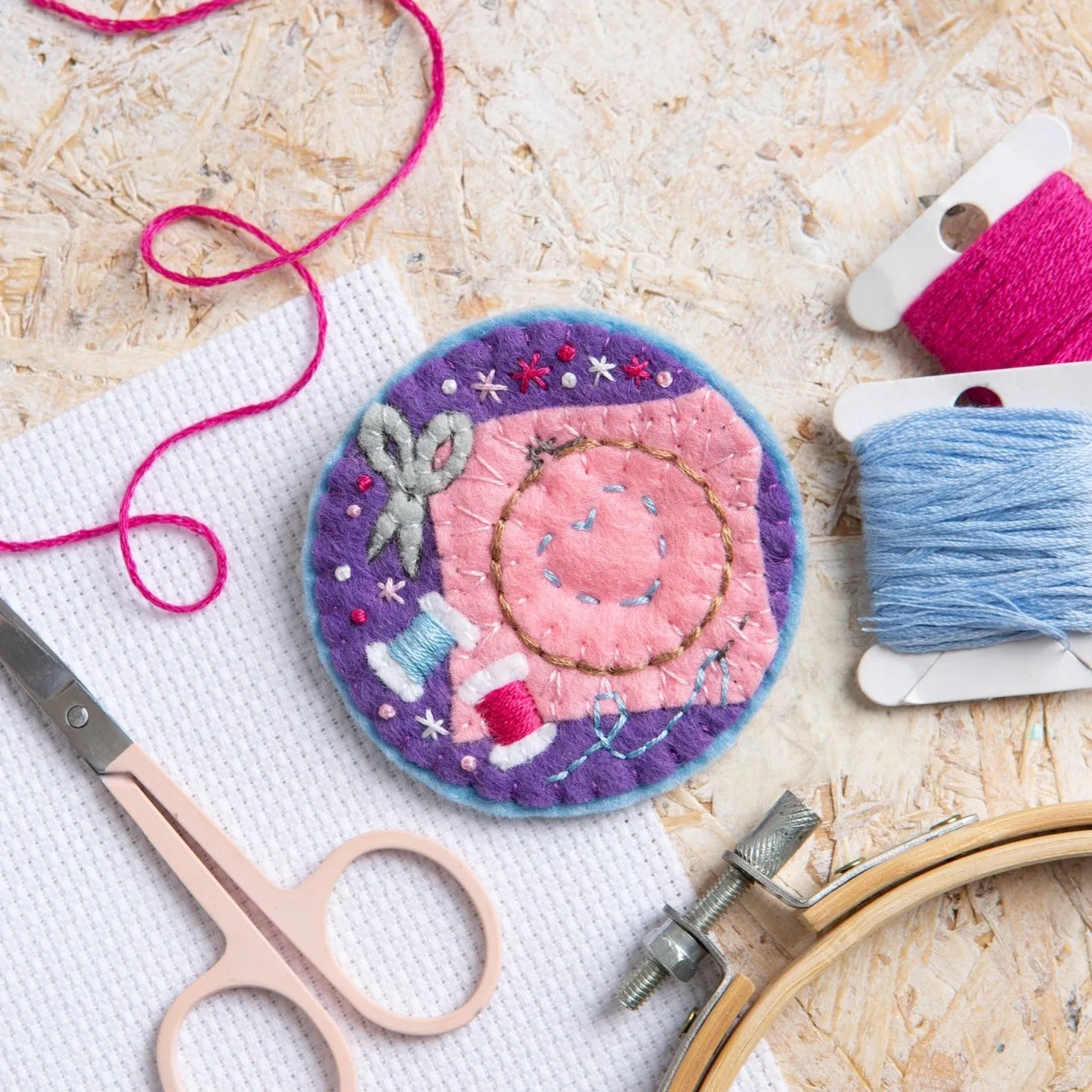 Embroidery Felt Craft Brooch Kit