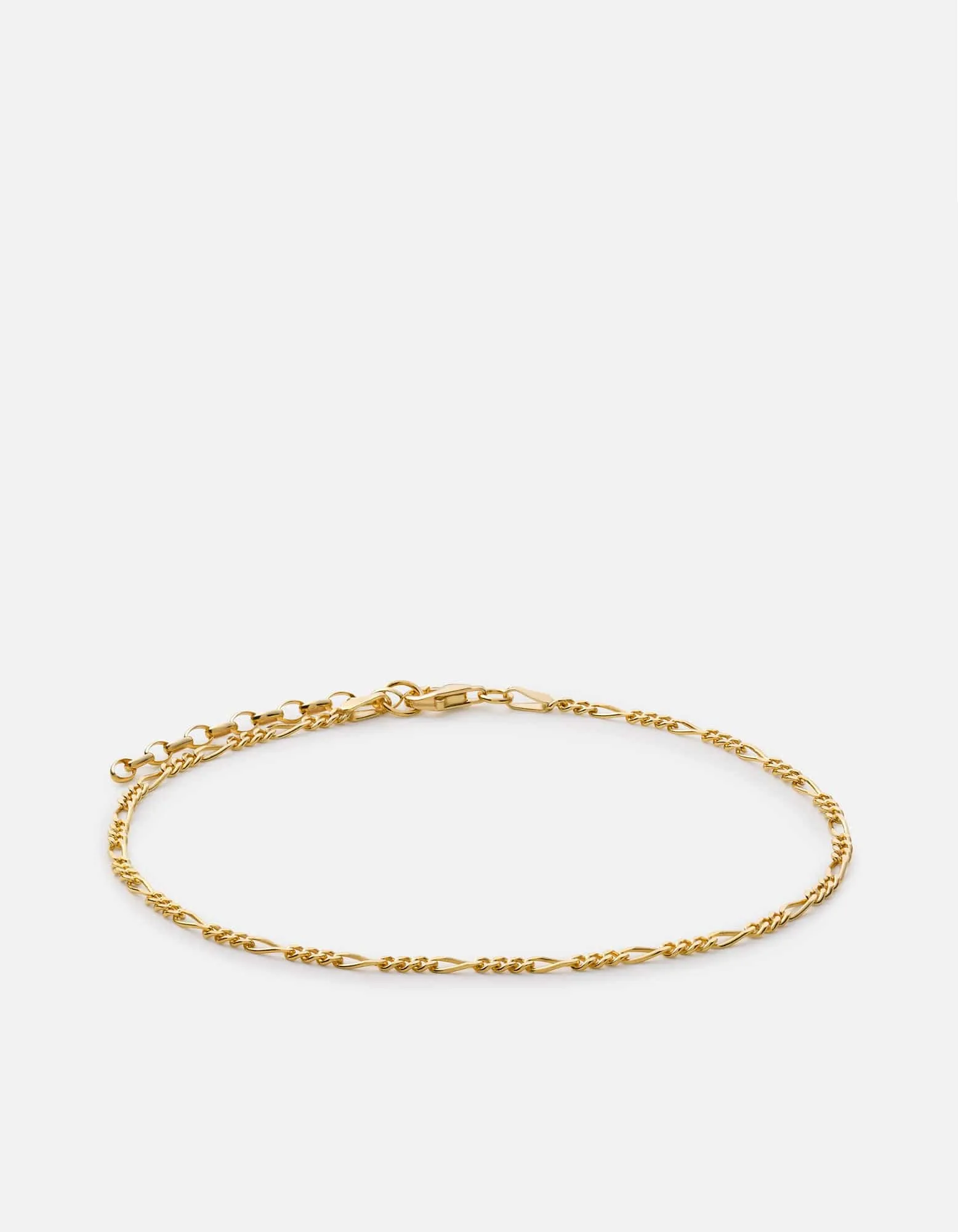 Figaro Chain Anklet, Gold Vermeil