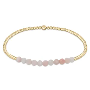 Gold Bliss 2mm Bead Bracelet - Pink Opal