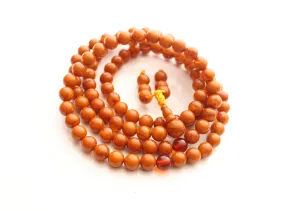 Golden Faux Amber Round Beads Prayer Necklace