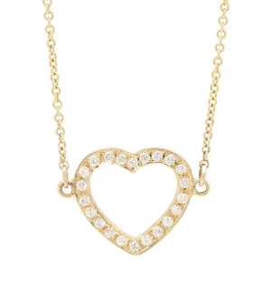 Heart Necklace Pavé Diamonds