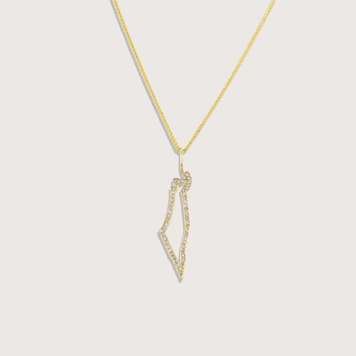 Israel Frame Gold pendant With White Diamonds