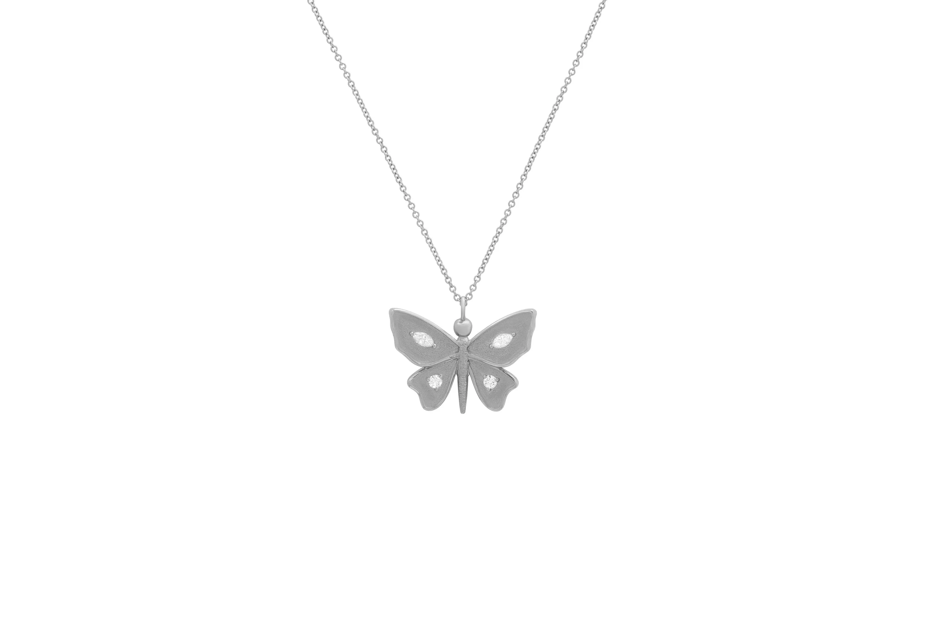 Large Diamond Butterfly Necklace