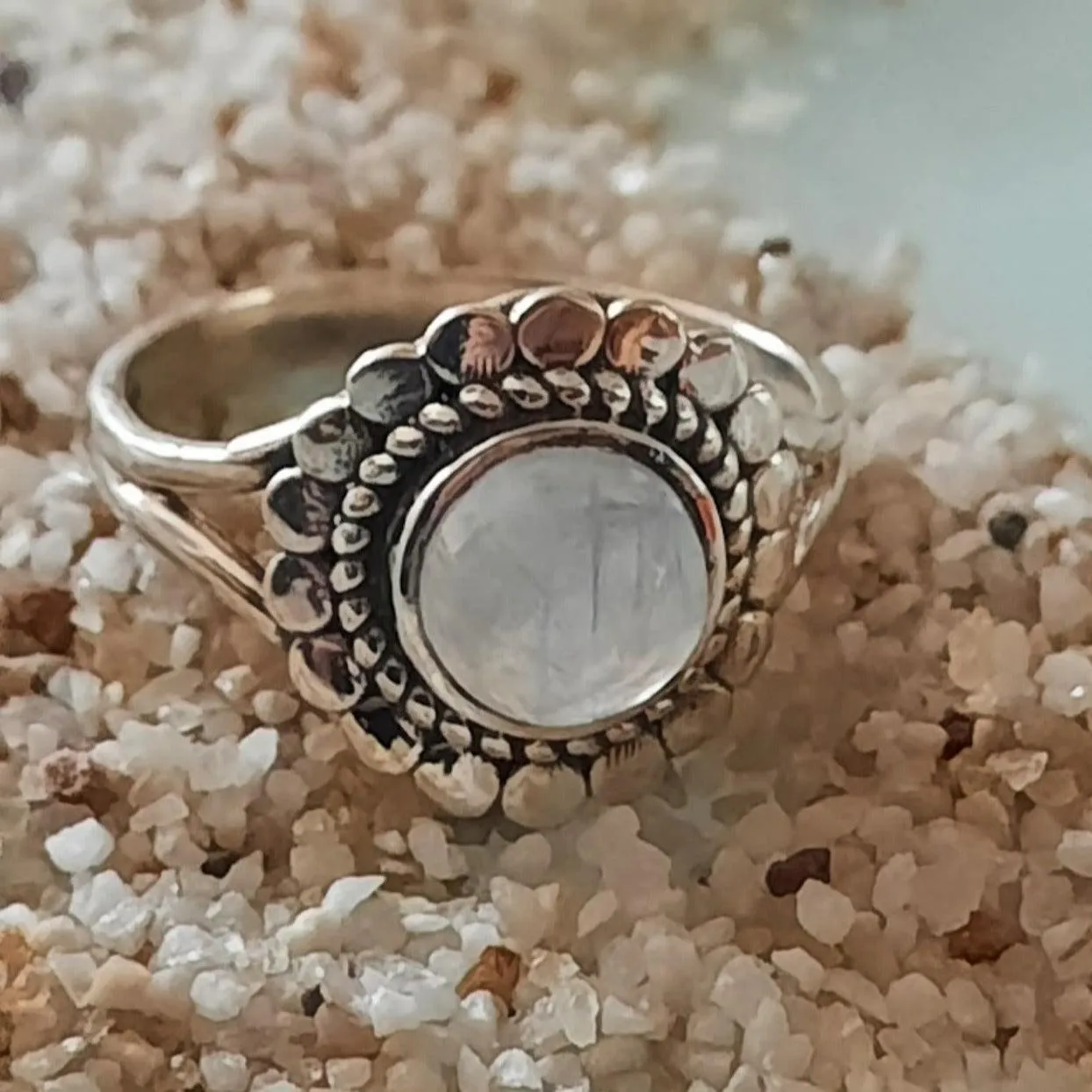 Elegant Moonstone Ring - 925 Sterling Silver, Many Moons Design