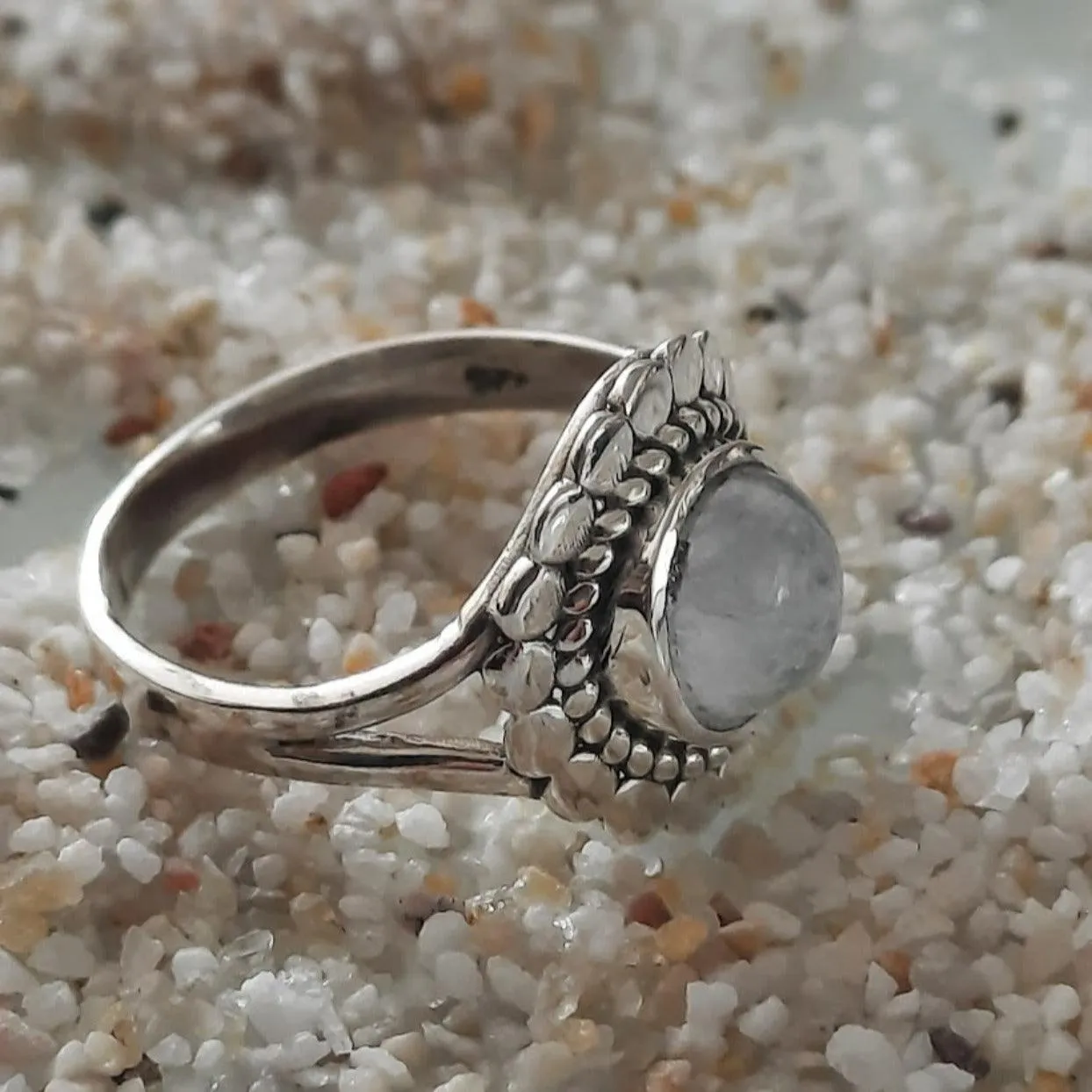 Elegant Moonstone Ring - 925 Sterling Silver, Many Moons Design