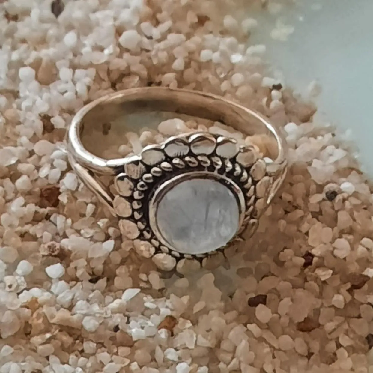 Elegant Moonstone Ring - 925 Sterling Silver, Many Moons Design