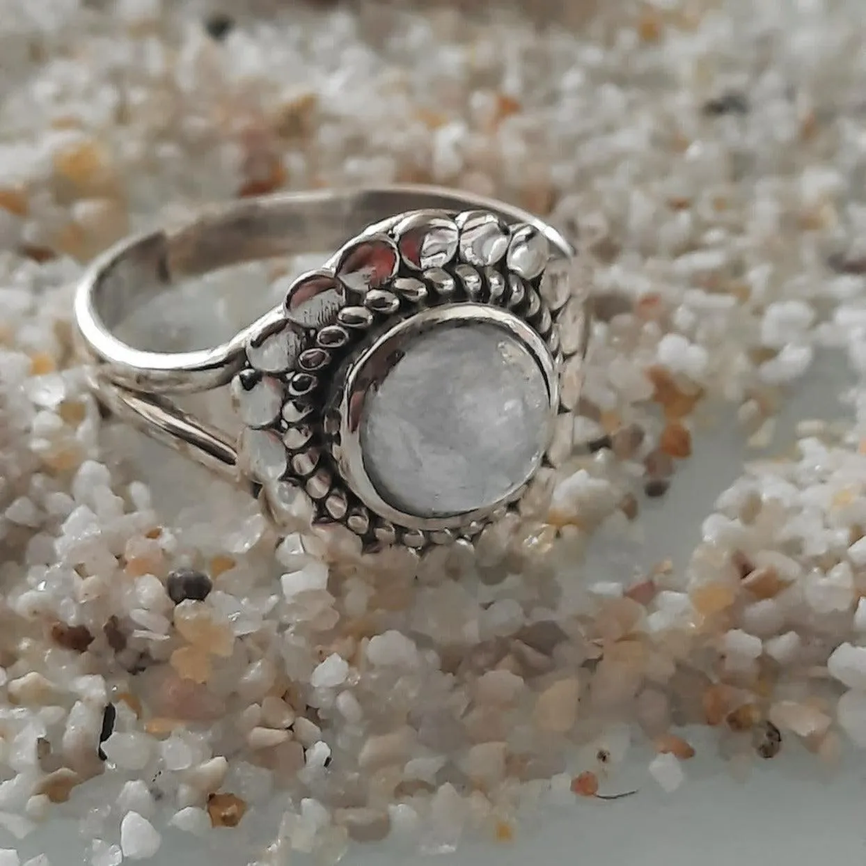 Elegant Moonstone Ring - 925 Sterling Silver, Many Moons Design