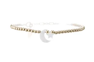 MOON (white)   STAR Opal ANKLET