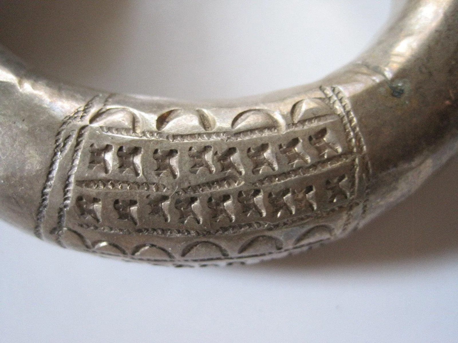 Old Rare and Heavy Silver Nubian Anklet or Foot Bracelet