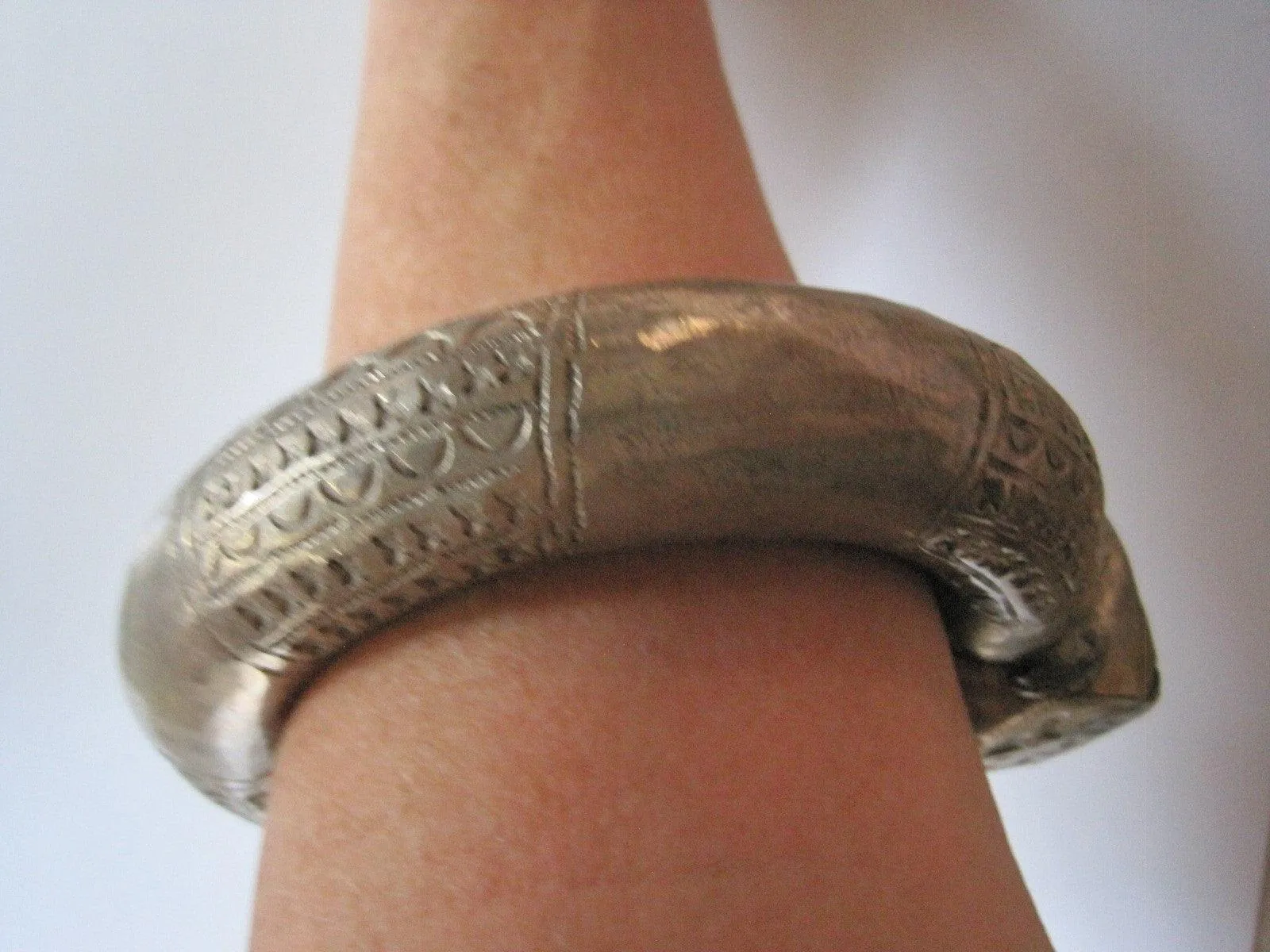 Old Rare and Heavy Silver Nubian Anklet or Foot Bracelet