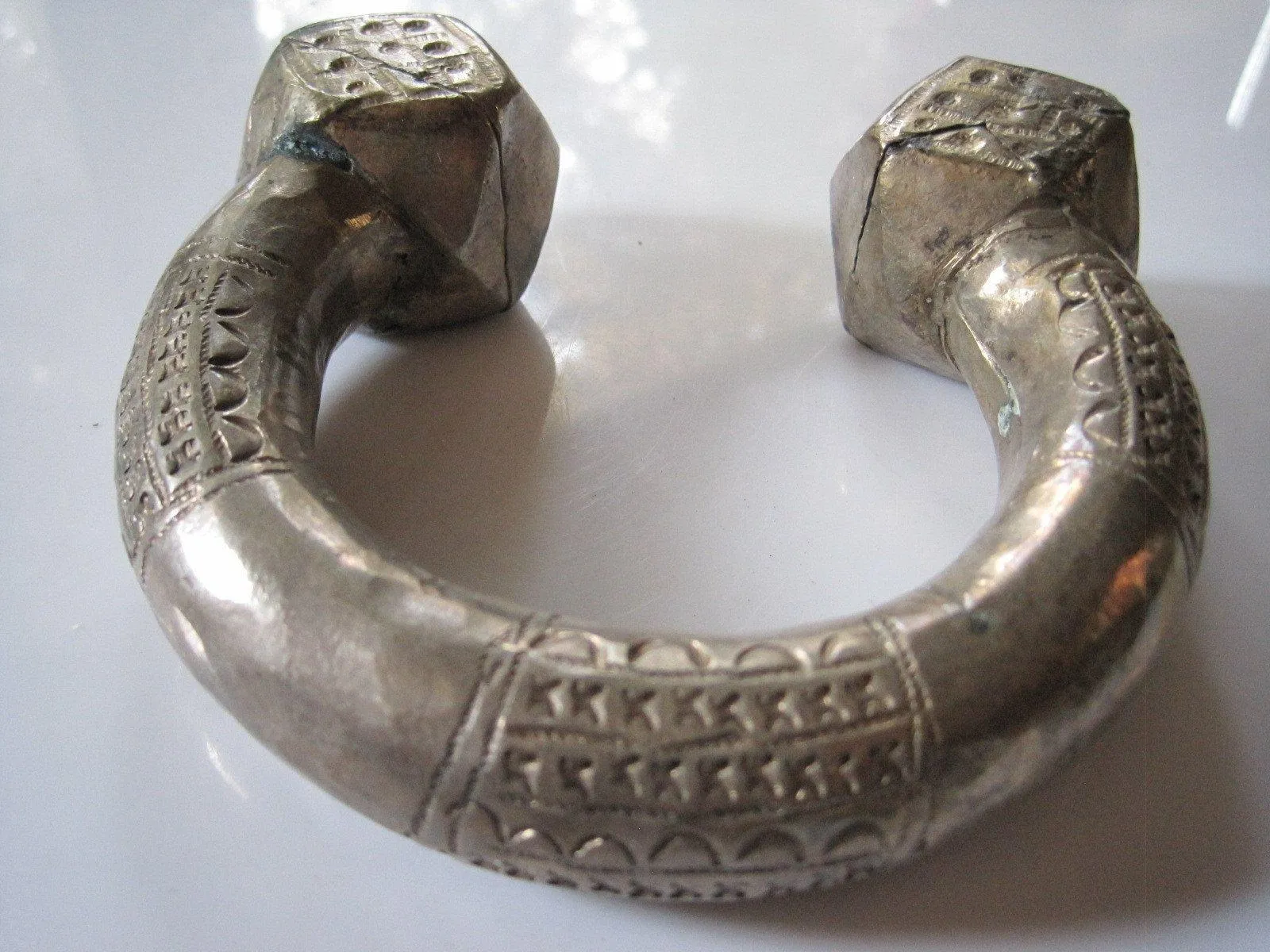 Old Rare and Heavy Silver Nubian Anklet or Foot Bracelet