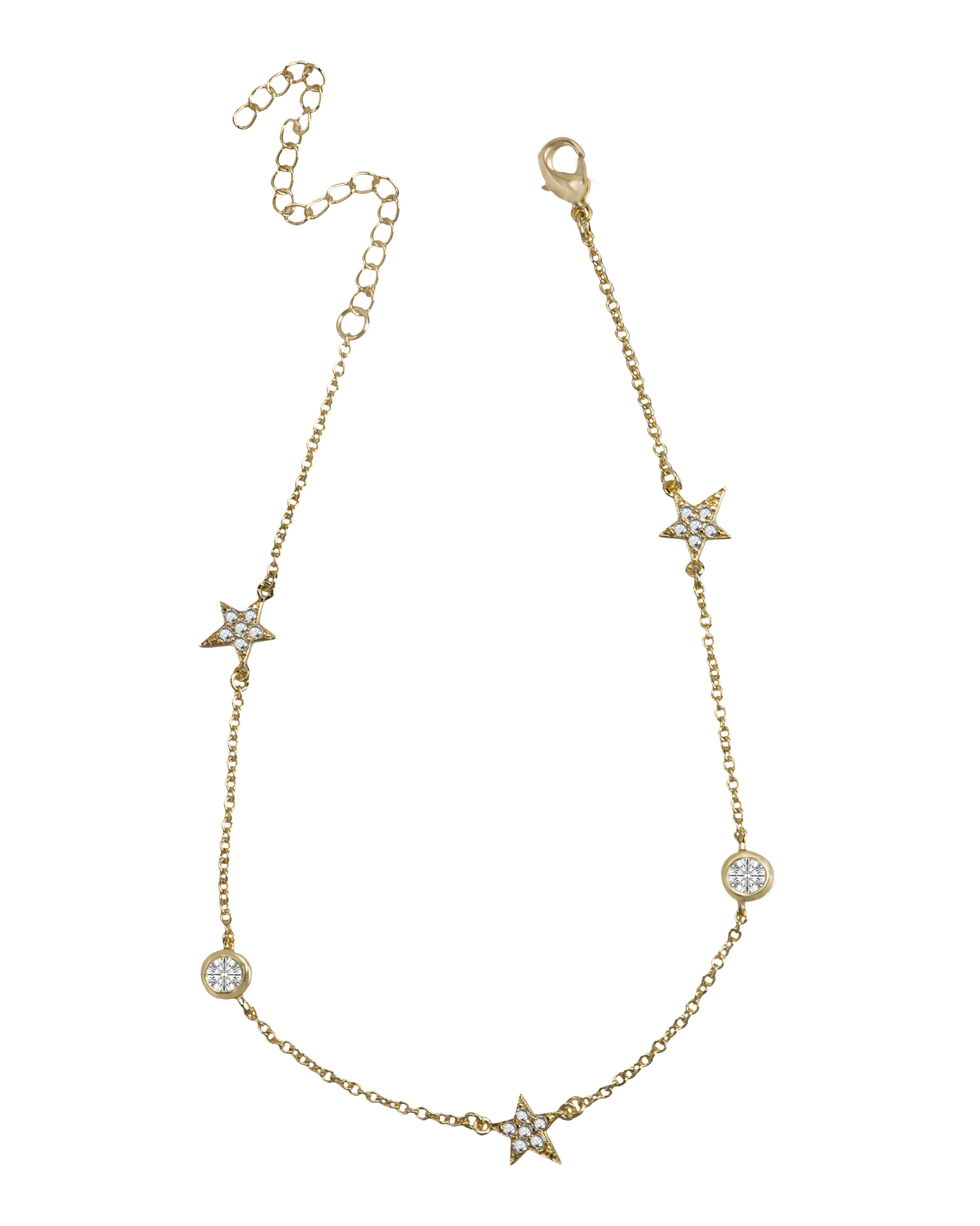 Pave CZ Star Anklet