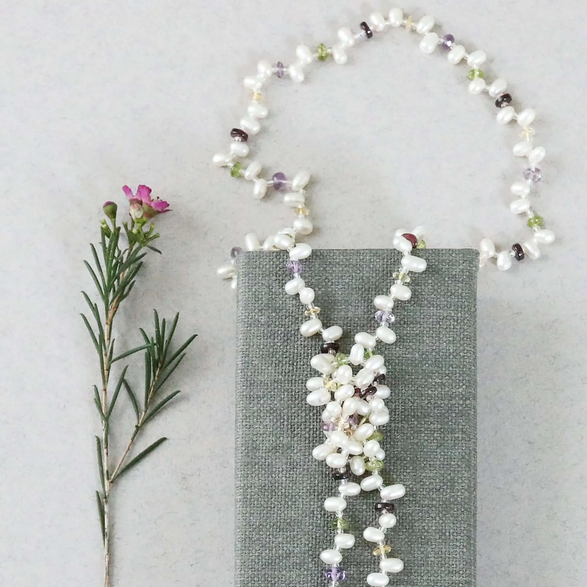 Pearl & Gemstone Ballet Lariat Necklace