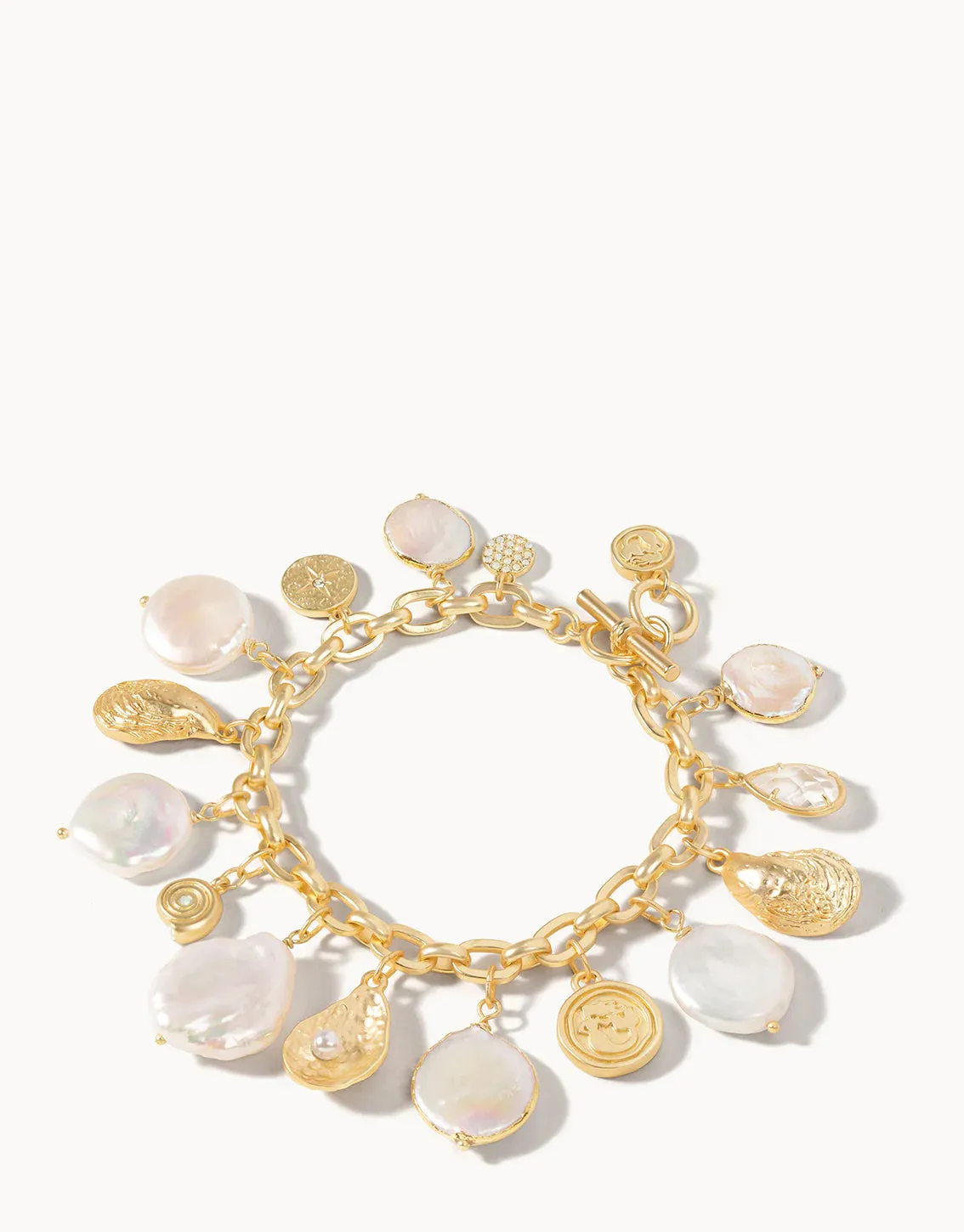 Pearl Charm Toggle Bracelet