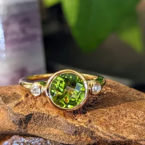 Peridot and Diamond Ring