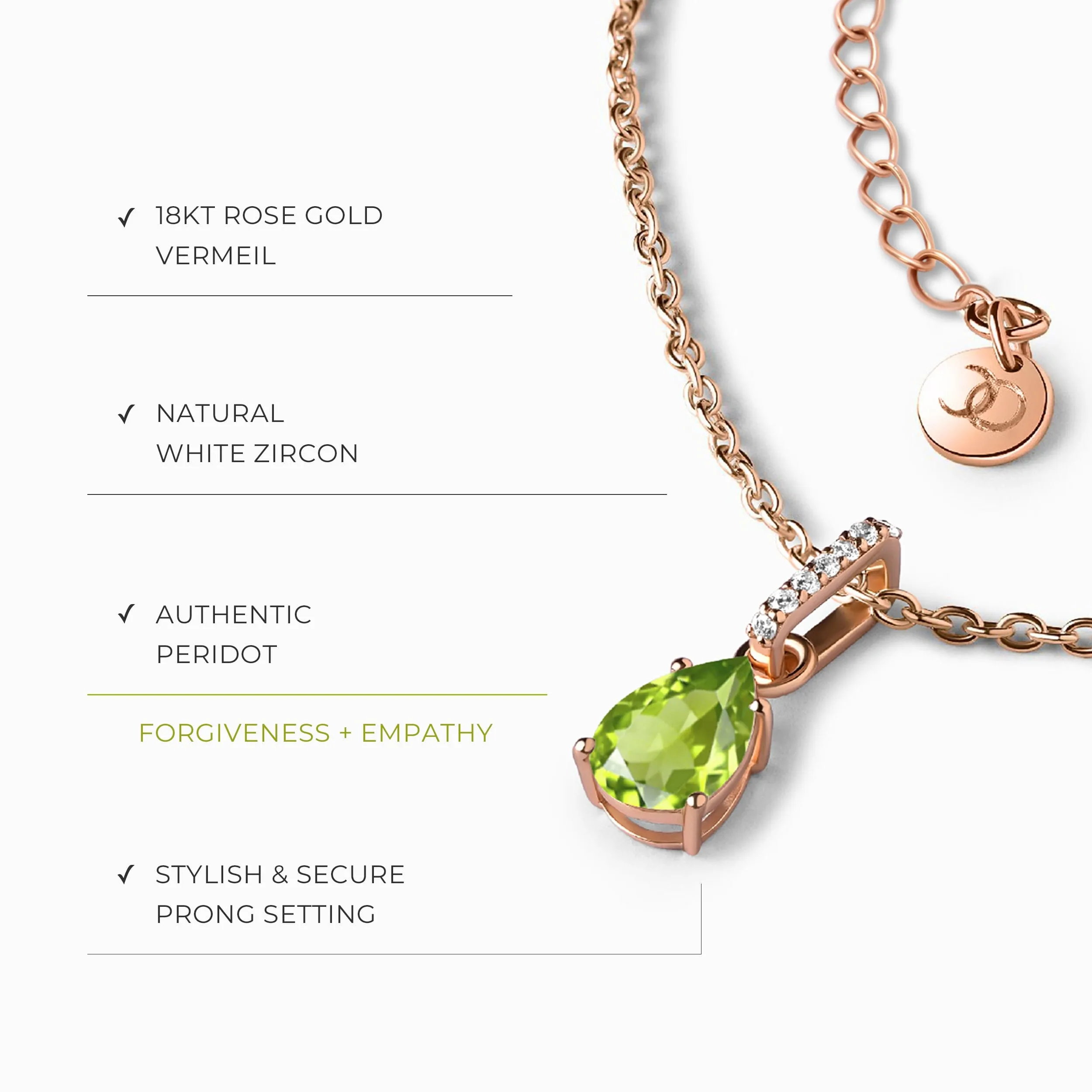 Peridot Necklace Sway - August Birthstone