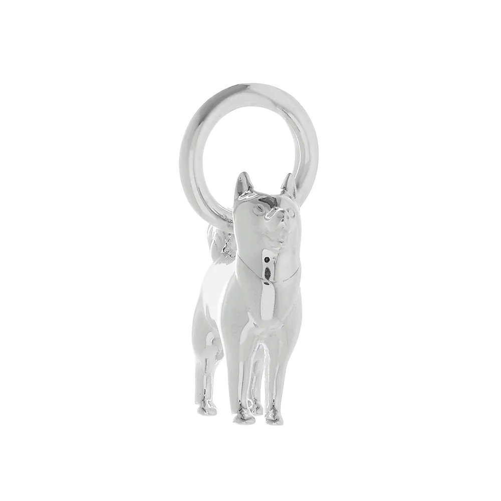 Pomsky Silver Dog Charm