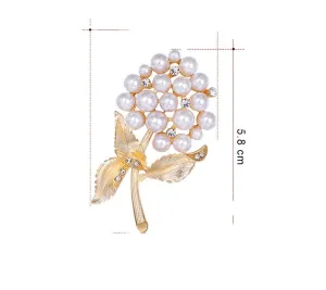 Popular Latest Fashion Lapel Flower Pin Rhinestone Pearl Brooch Crystal Custom Brooches Women Girl