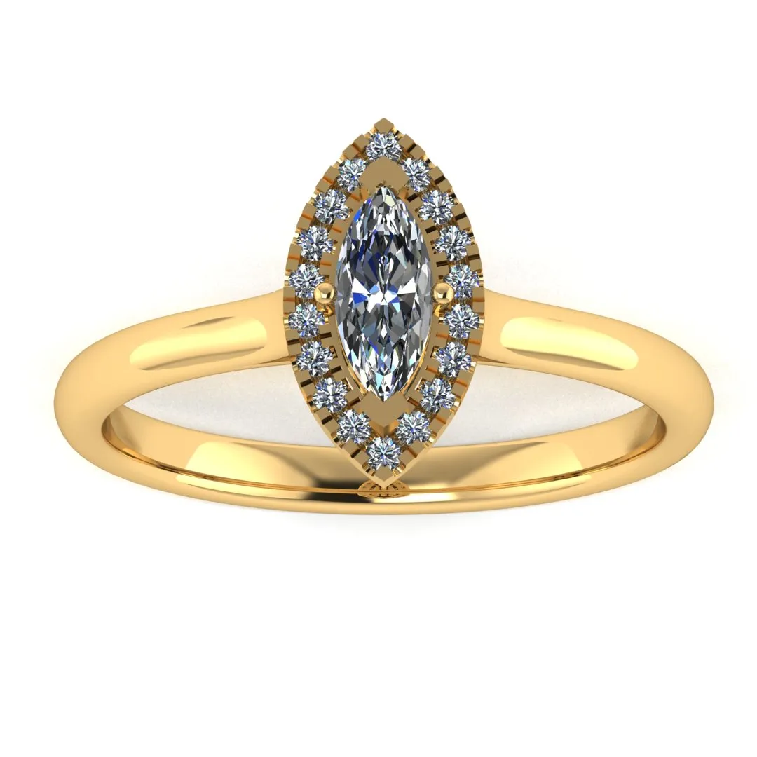 "Ashley" Halo Marquise Cut Engagement Ring HAMC02