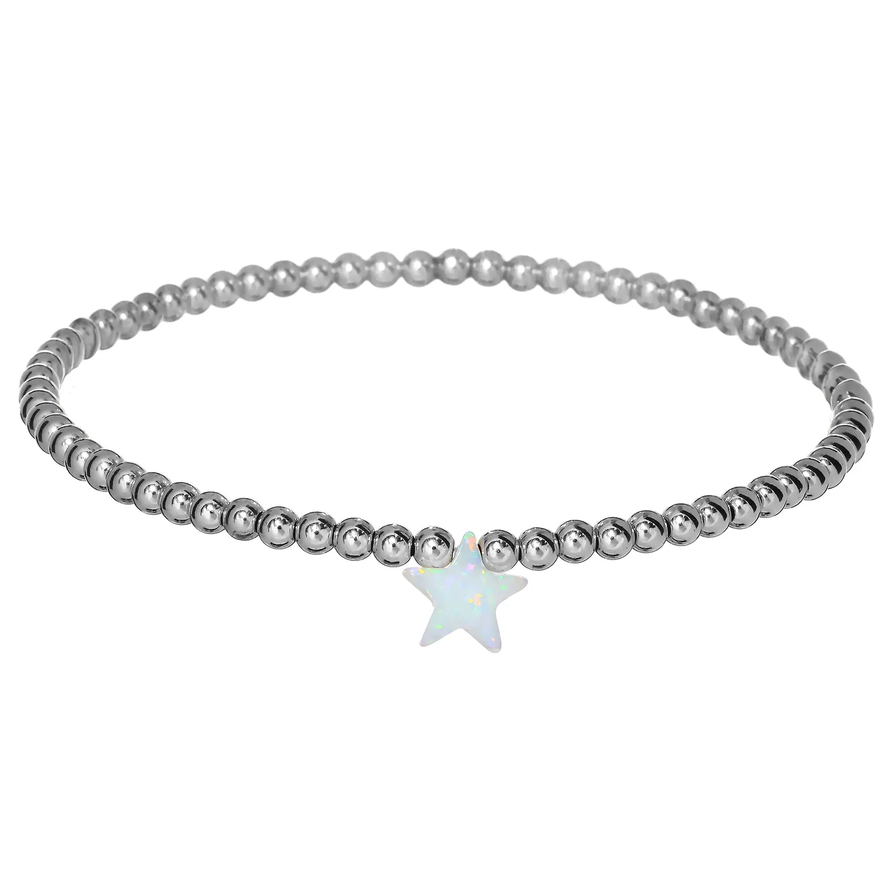 "STAR" Opal Charm and Gold Filled Ball Beaded Bracelet