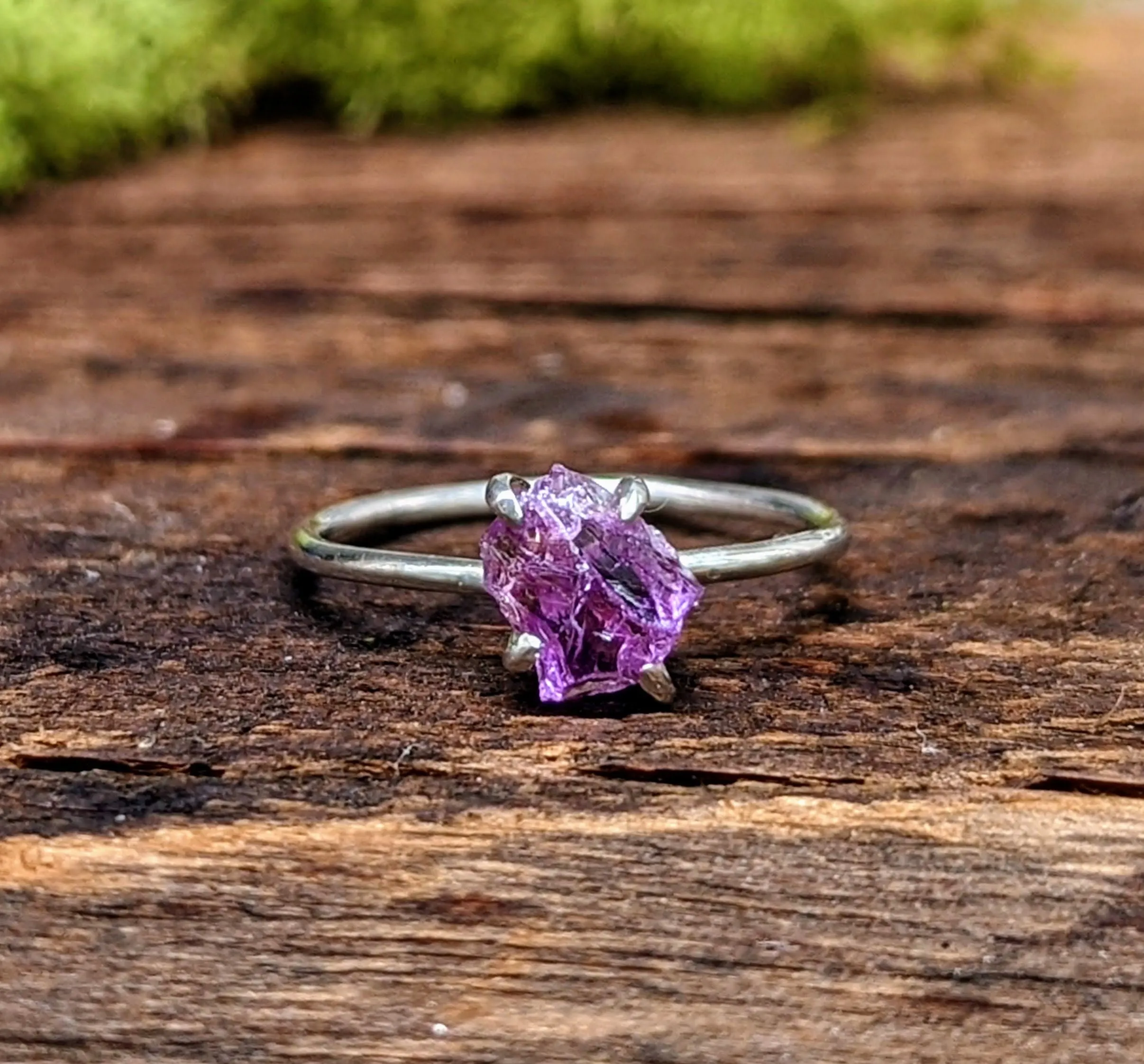 Raw Alexandrite ring in Sterling Silver