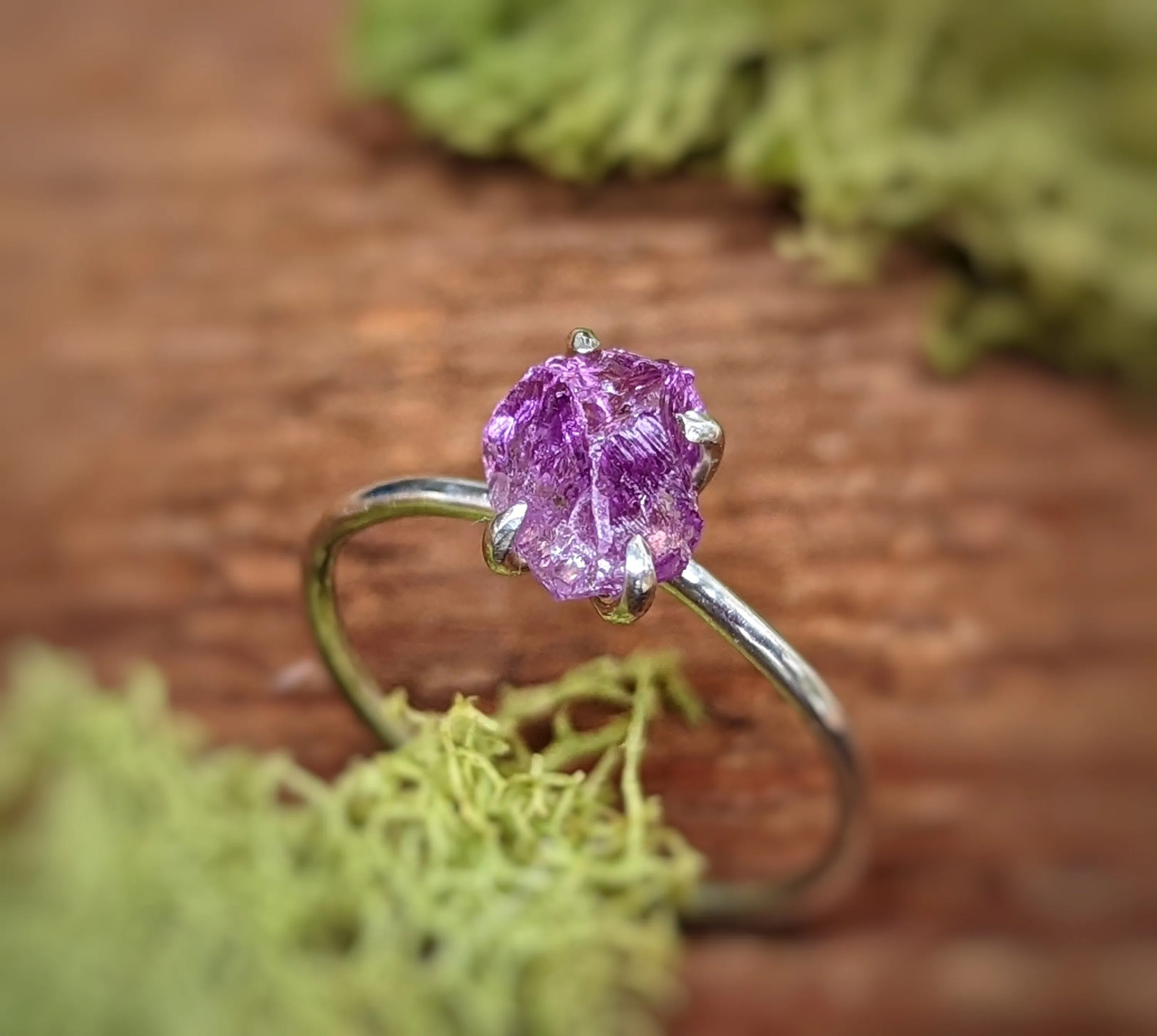 Raw Alexandrite ring in Sterling Silver