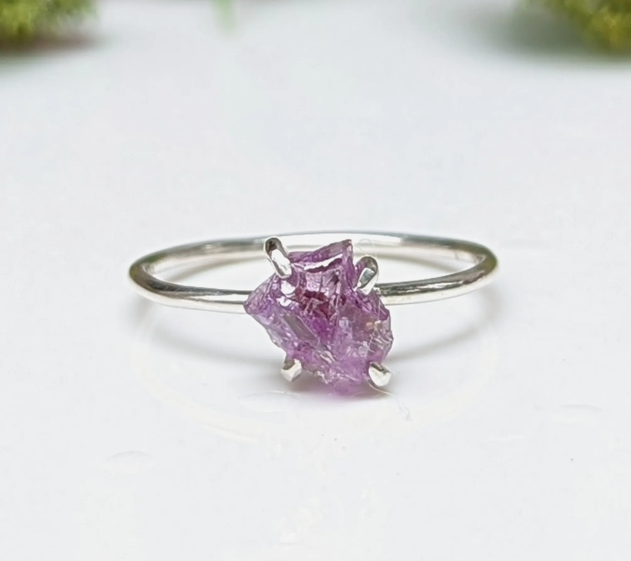 Raw Alexandrite ring in Sterling Silver