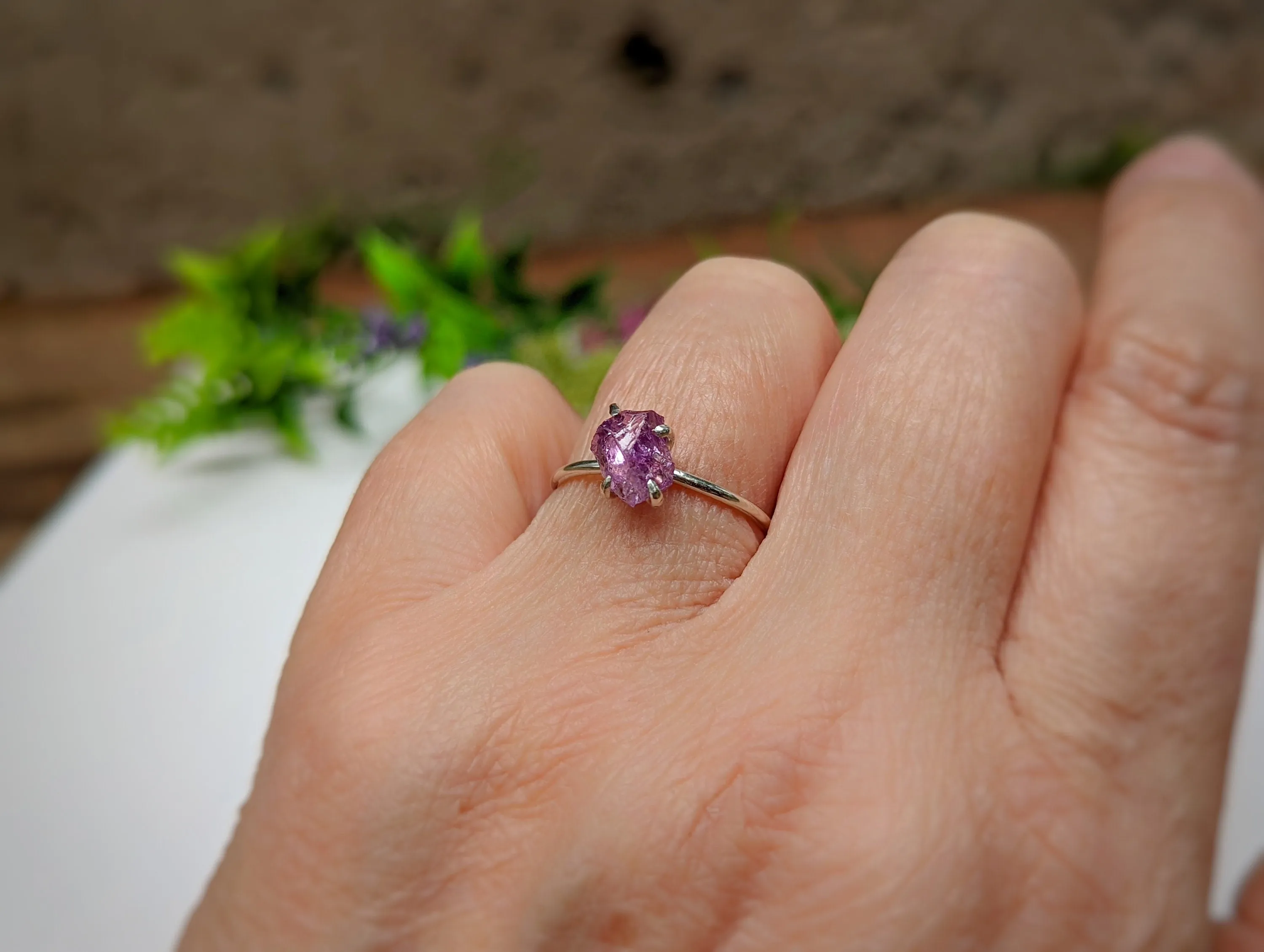 Raw Alexandrite ring in Sterling Silver