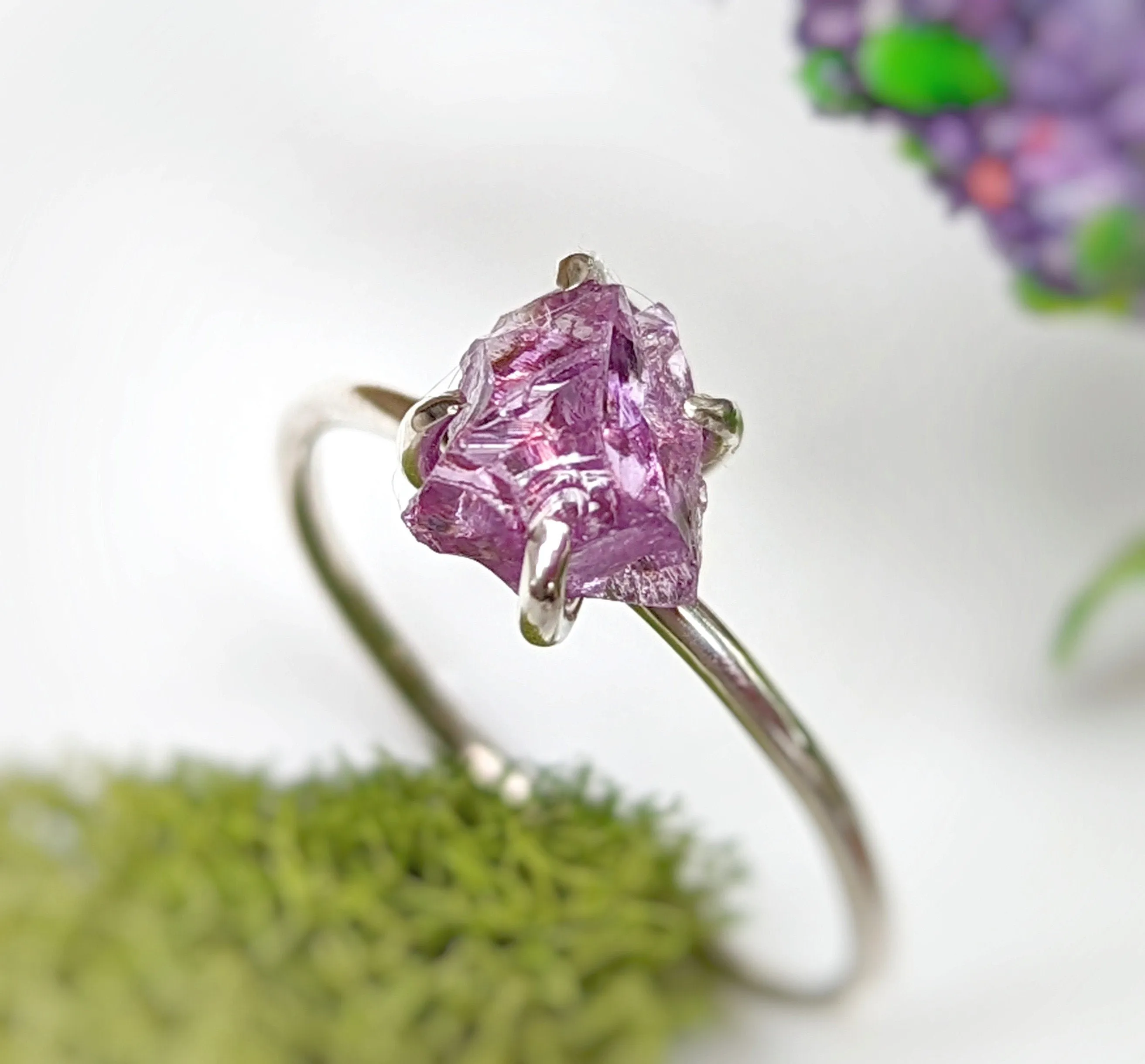 Raw Alexandrite ring in Sterling Silver