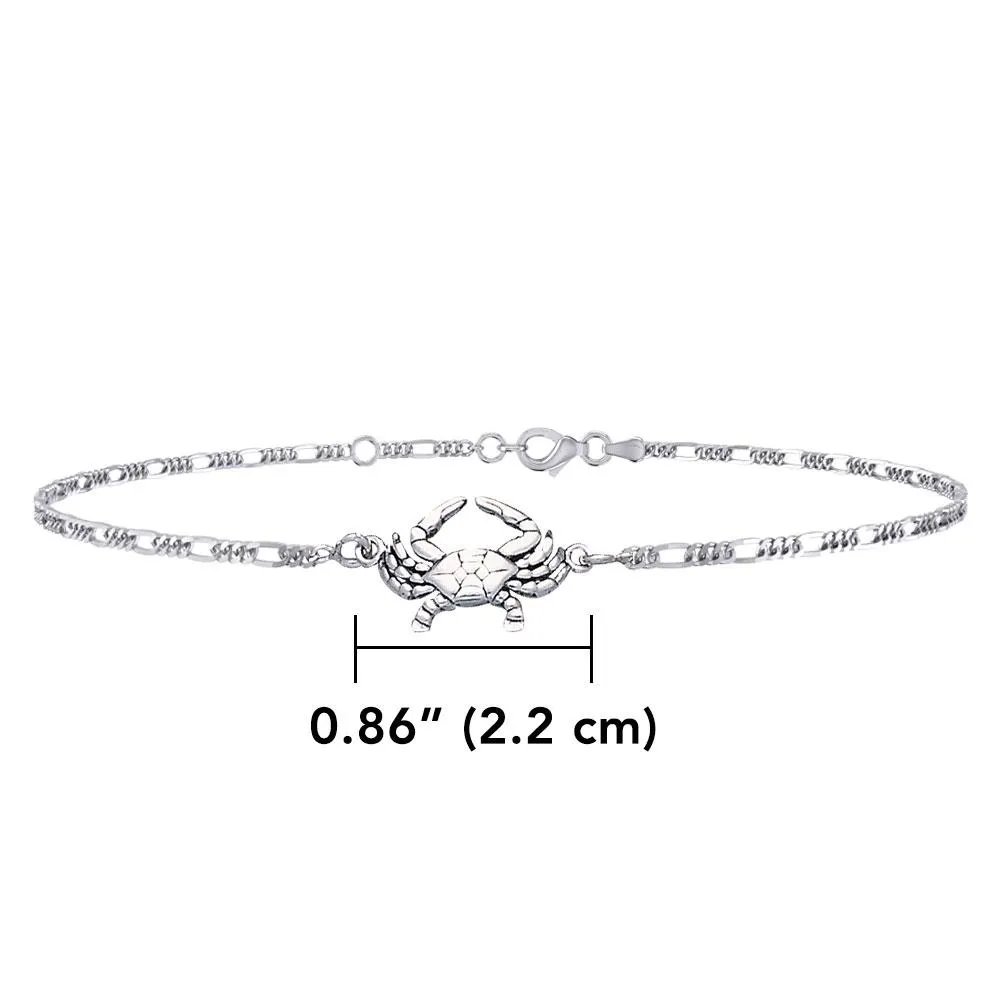 Real Silver Silver Crab Anklet