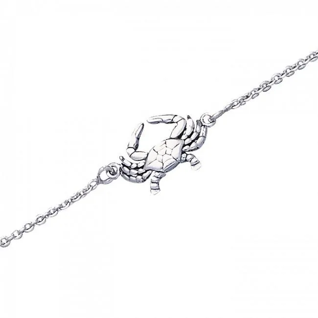 Real Silver Silver Crab Anklet