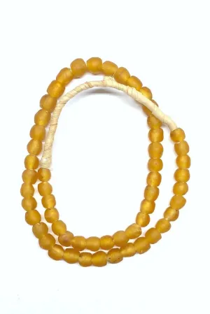 Recycled Glass Beads - Amber Yellow