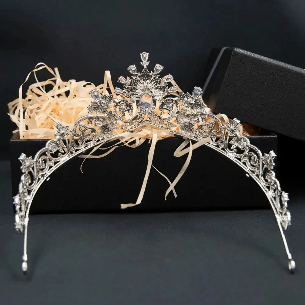 Royal Luxury Cubic Zirconia Crystal  Tiara Crown Wedding Hair Jewelry Accessory